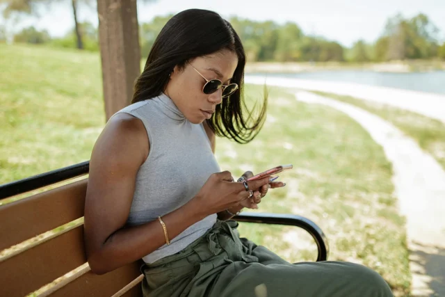 Young Lady using cellphone